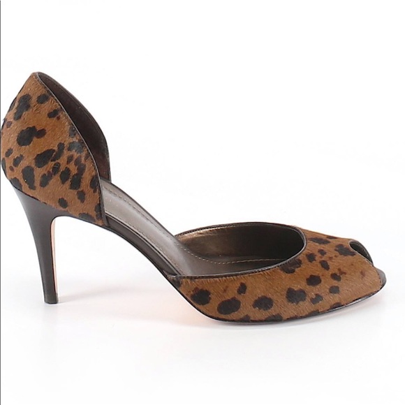 Ann Taylor Animal Print High Heels Peep Toe - Picture 2 of 5